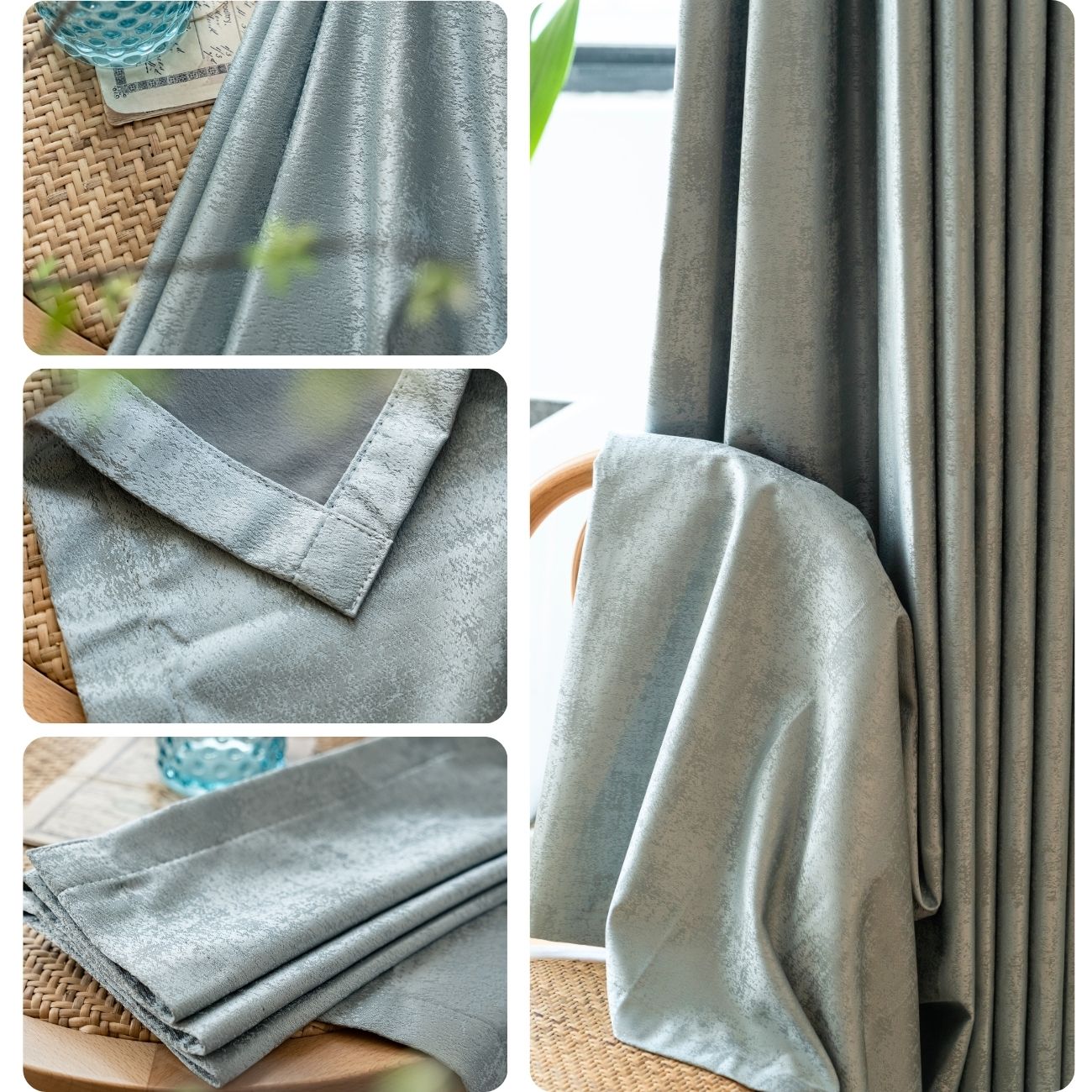 Green Blackout Bedroom Curtains 1-panel