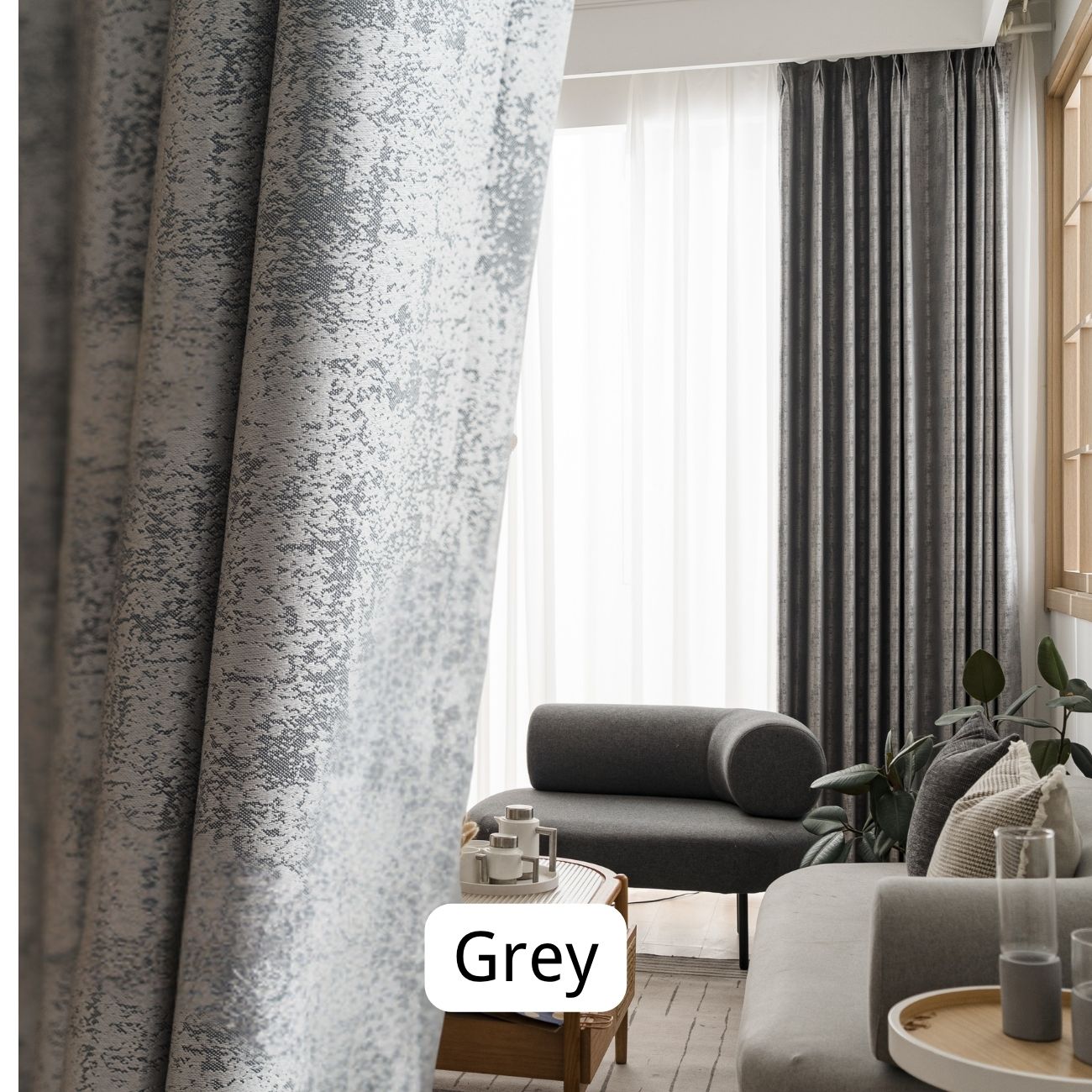 Blue Blackout Bedroom Curtains 1-panel