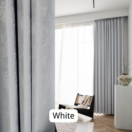 White Blackout Bedroom Curtains 1-panel
