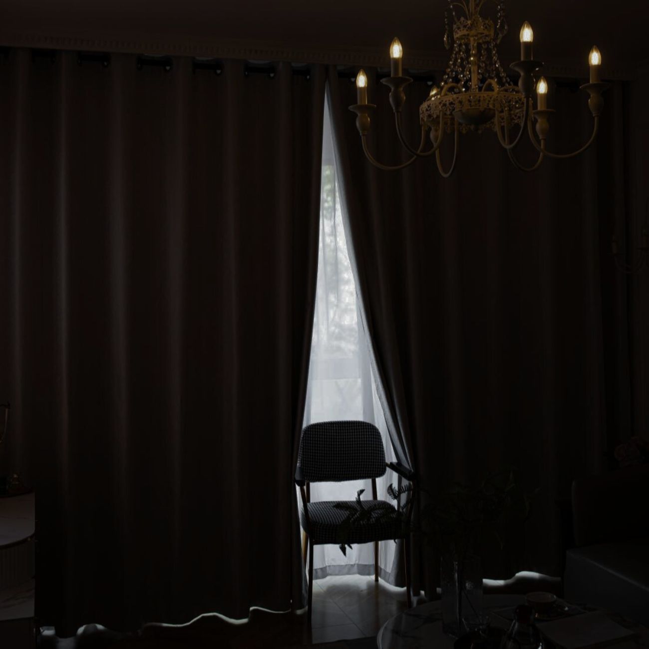 Bedroom Darkness Curtain 1 Piece Brown