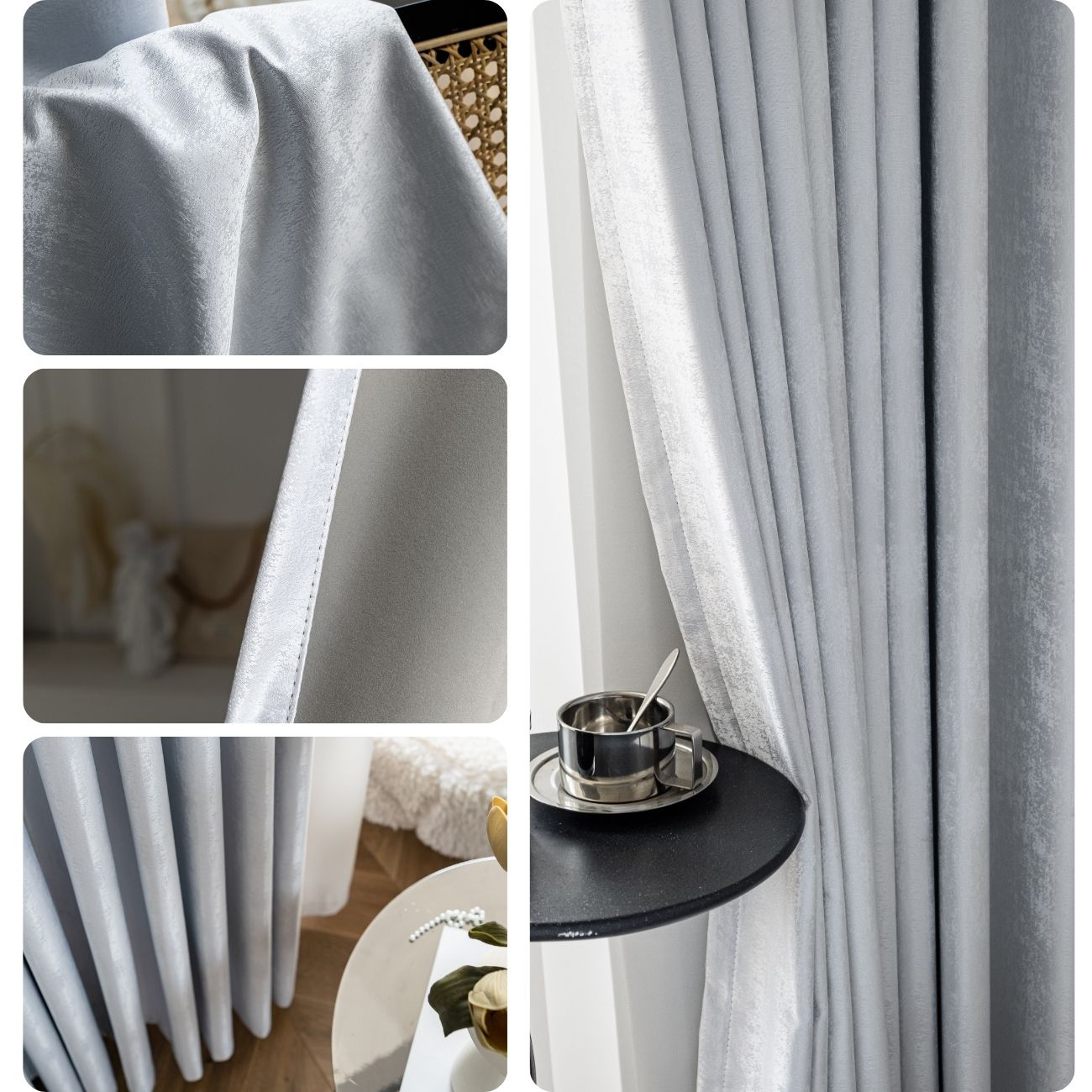 White Blackout Bedroom Curtains 1-panel