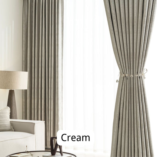 Cream Blackout Curtain for Bedroom 1-panel