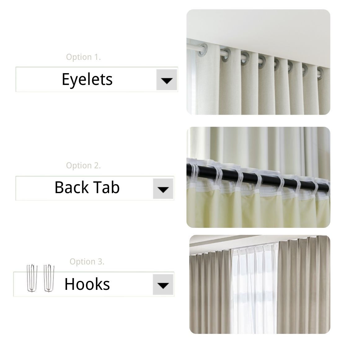 Cream Blackout Curtain for Bedroom 1-panel