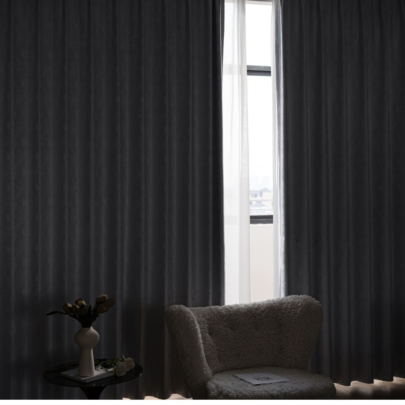 Cream Blackout Curtain for Bedroom 1-panel