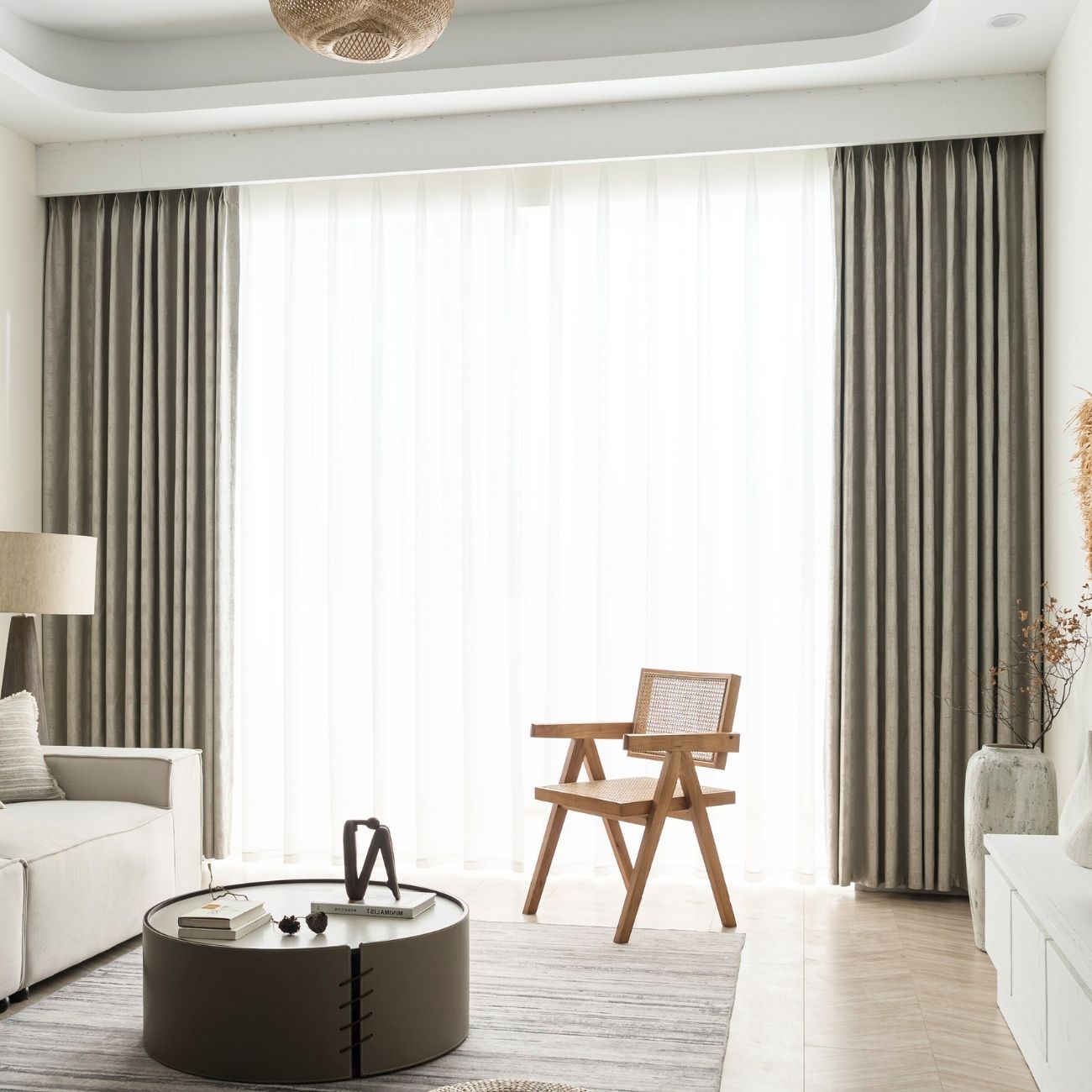 White Blackout Bedroom Curtains 1-panel