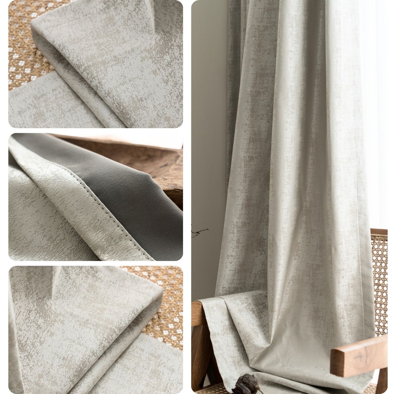 White Blackout Bedroom Curtains 1-panel